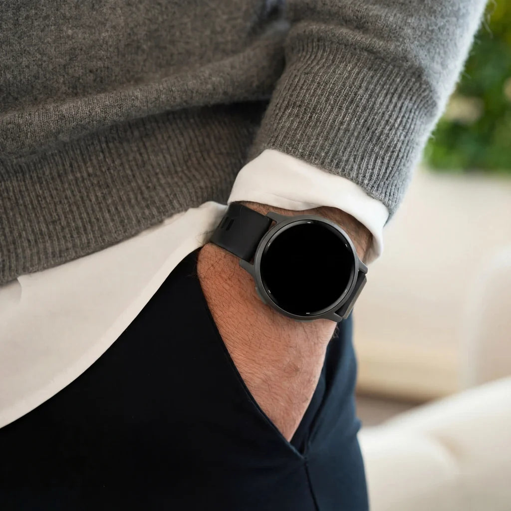 Siliconen Classic horlogebandje - 22mm - Zwart