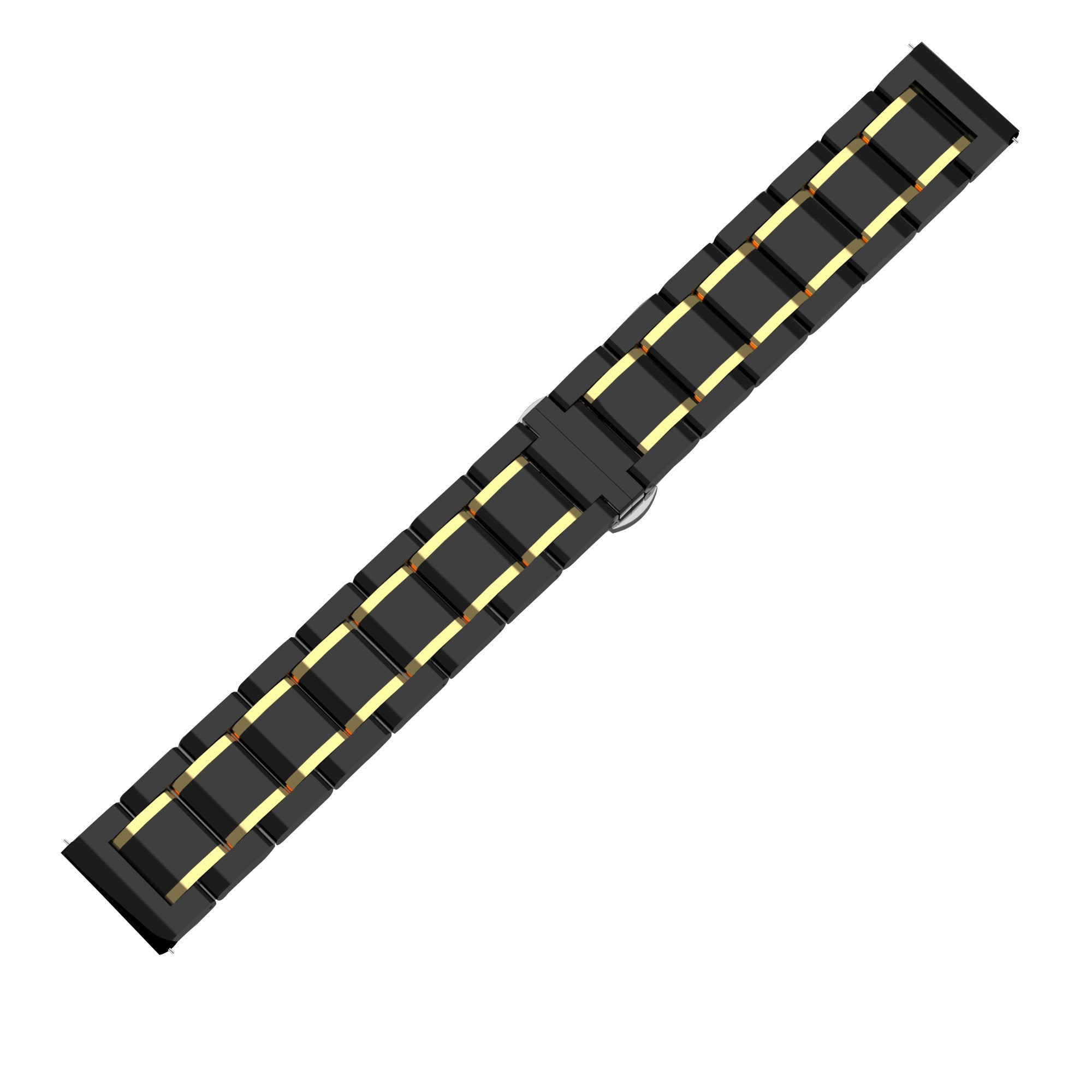 Keramiek stalen horlogebandje - 20mm - Zwart/goud