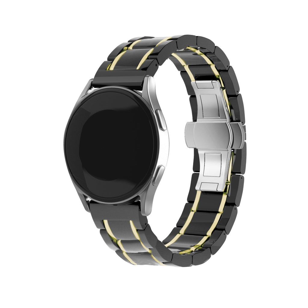 Keramiek stalen horlogebandje - 20mm - Zwart/goud