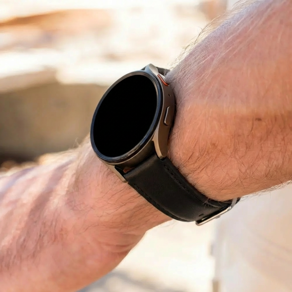 Leren Easy Fit horlogebandje - 20mm - Zwart