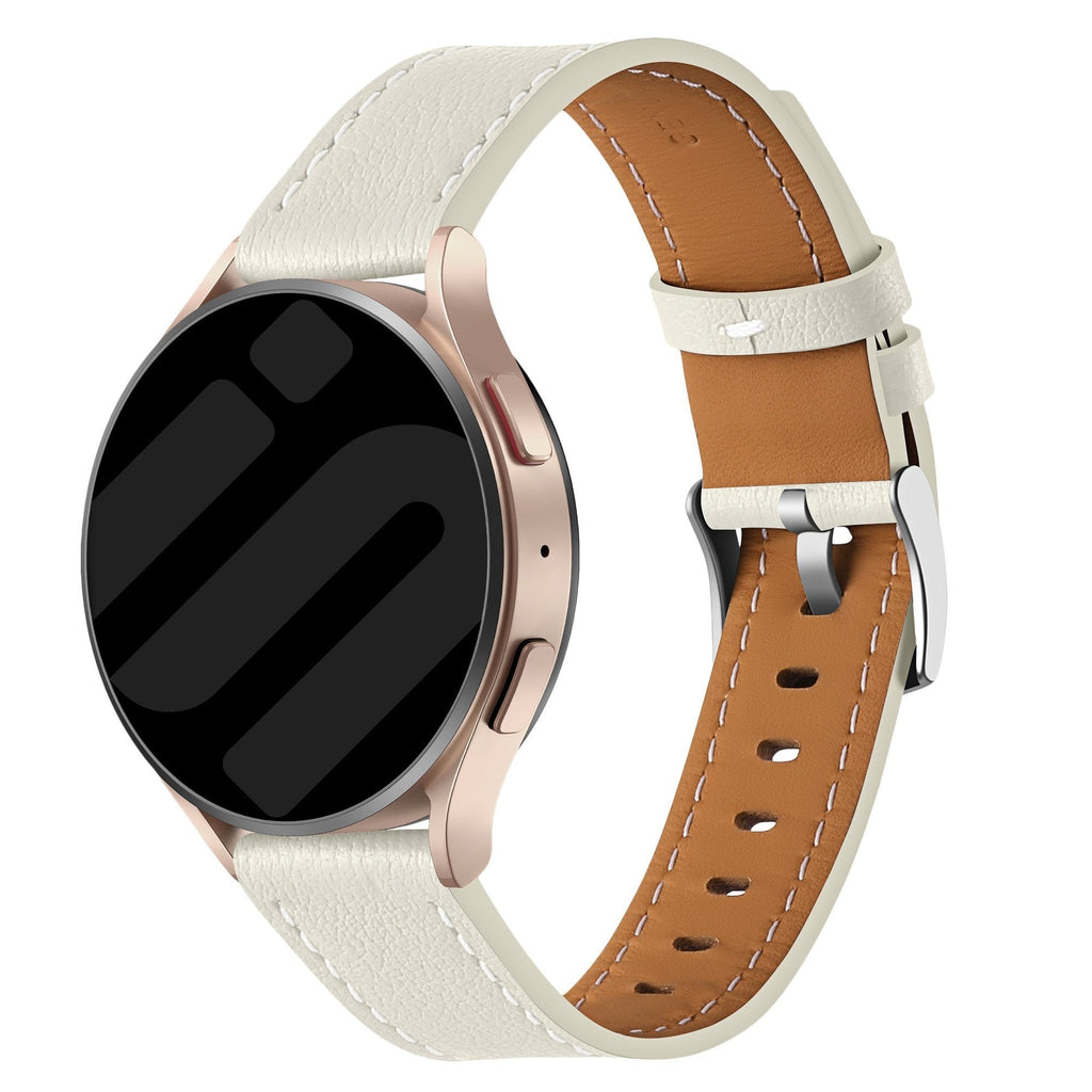 One Push Leren horlogebandje - 18mm - Beige