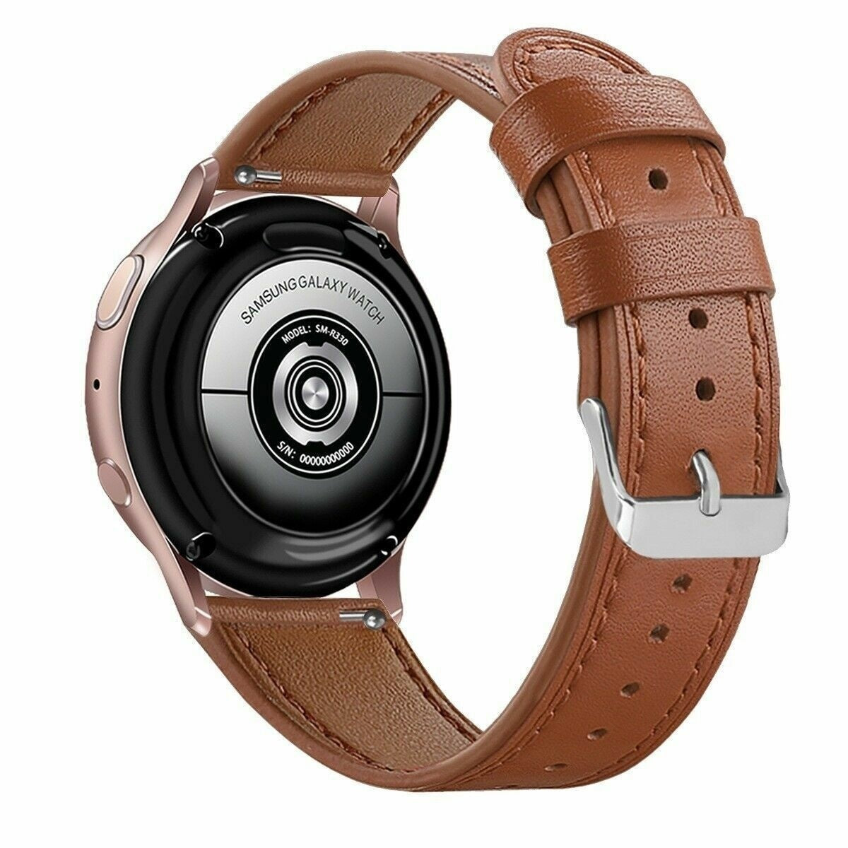 Modern Leren horlogebandje - 20mm - Bruin