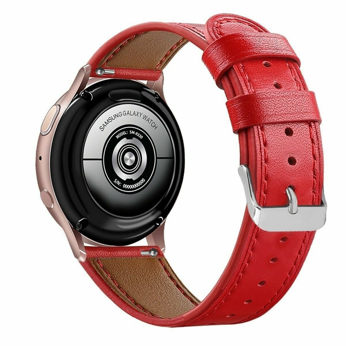 Modern Leren horlogebandje - 20mm - Rood