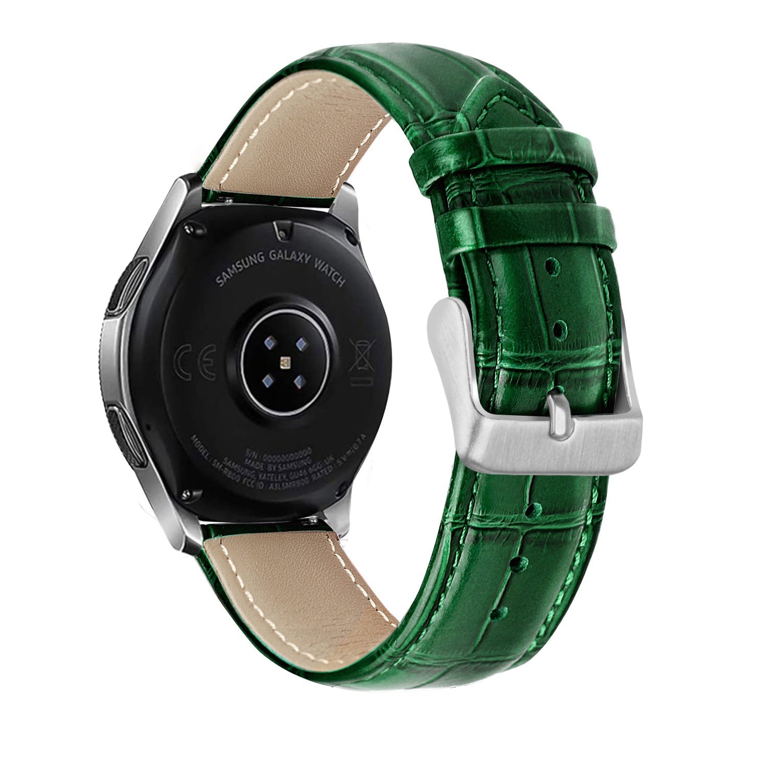 Leather Crocodile Grain horlogebandje - 20mm - Groen