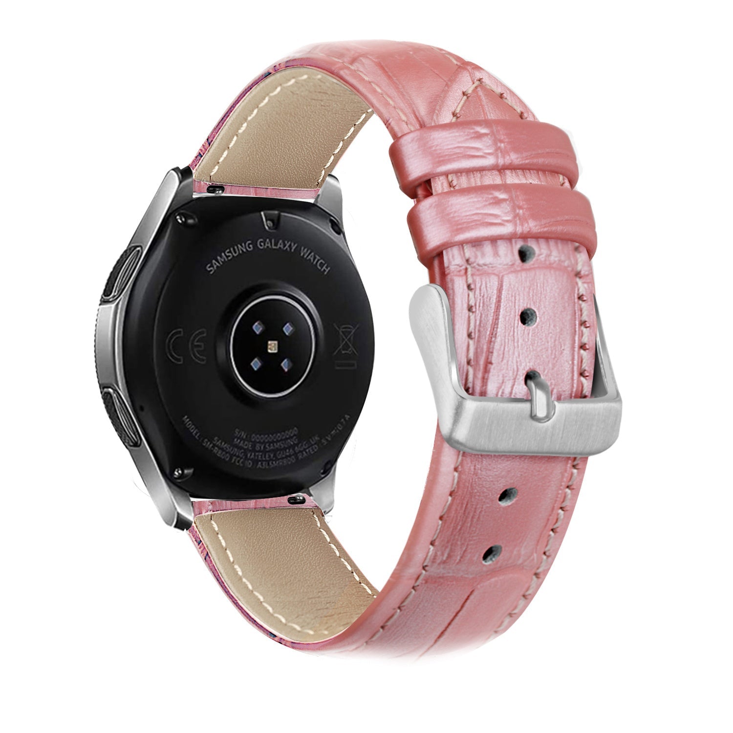 Leather Crocodile Grain horlogebandje - 20mm - Roze