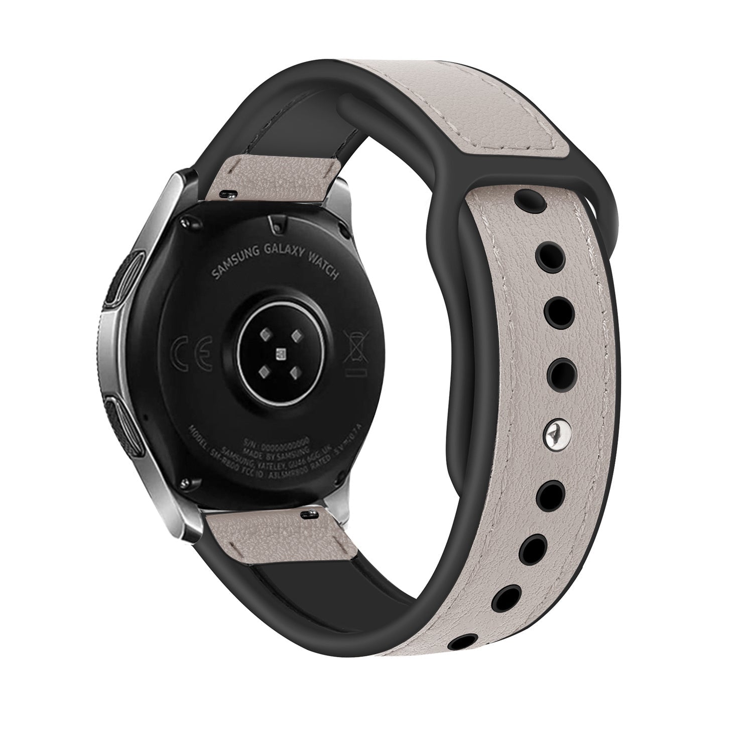 Leren Hybrid horlogebandje - 20mm - Wit