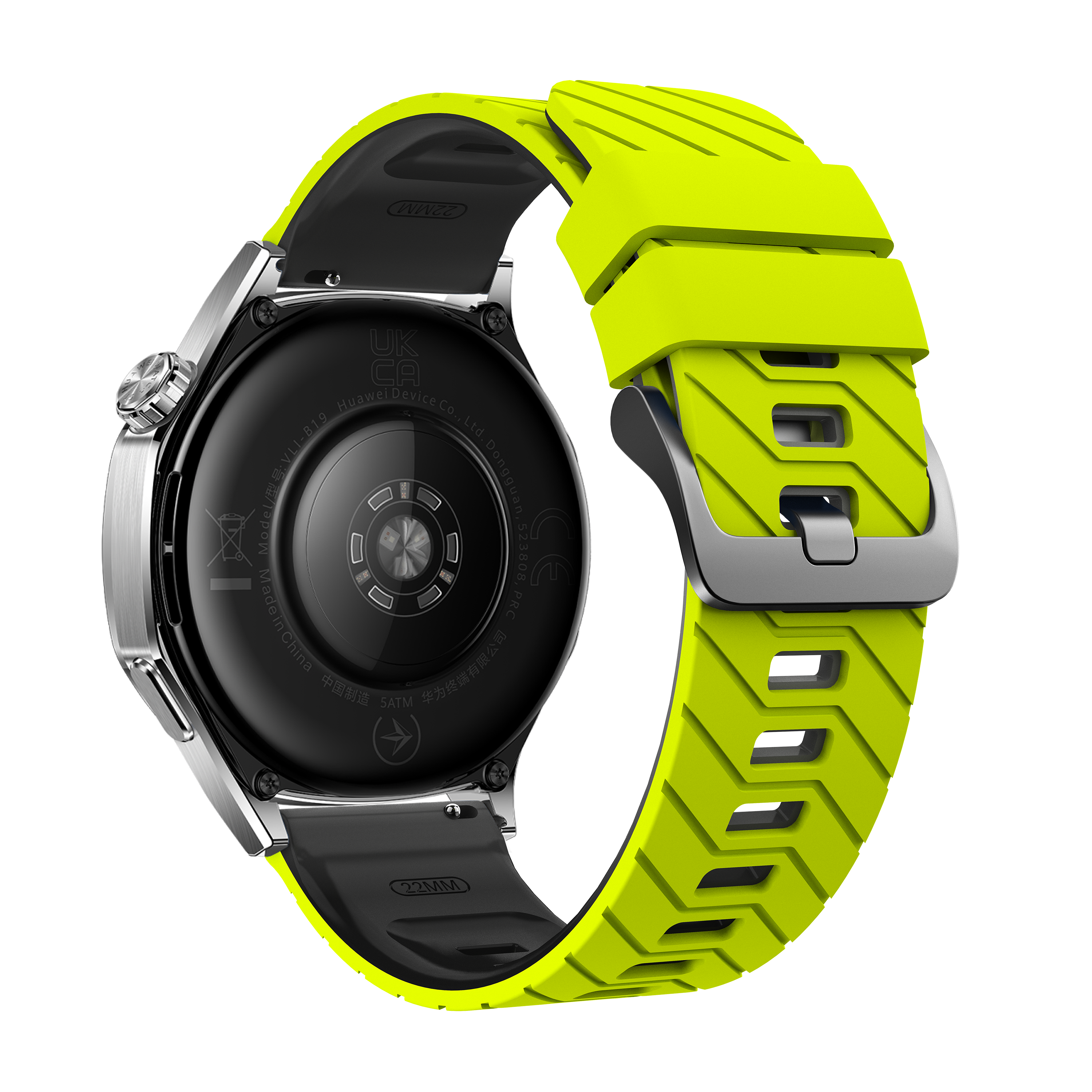 Twill Sport horlogebandje - 22mm - Knalgeel/zwart