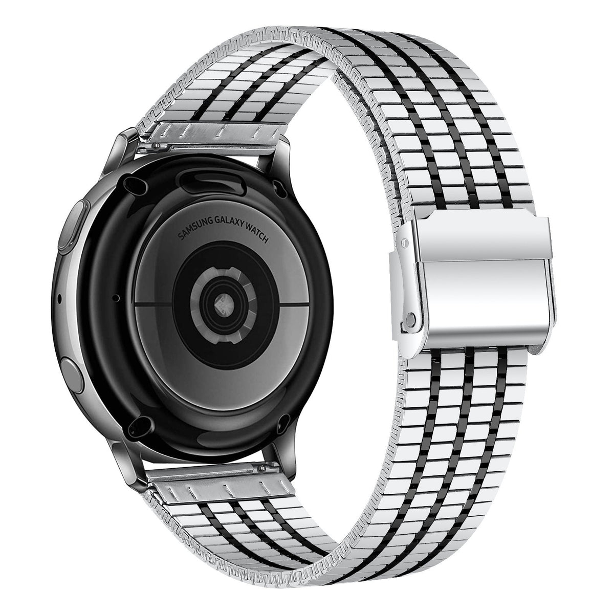 Roestvrij Stalen horlogebandje - 20mm - Zilver/zwart