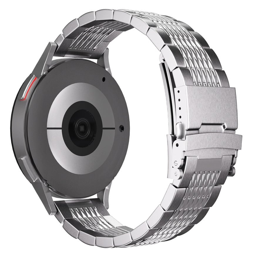 Luxe stalen schakel horlogebandje - 20mm - Zilver
