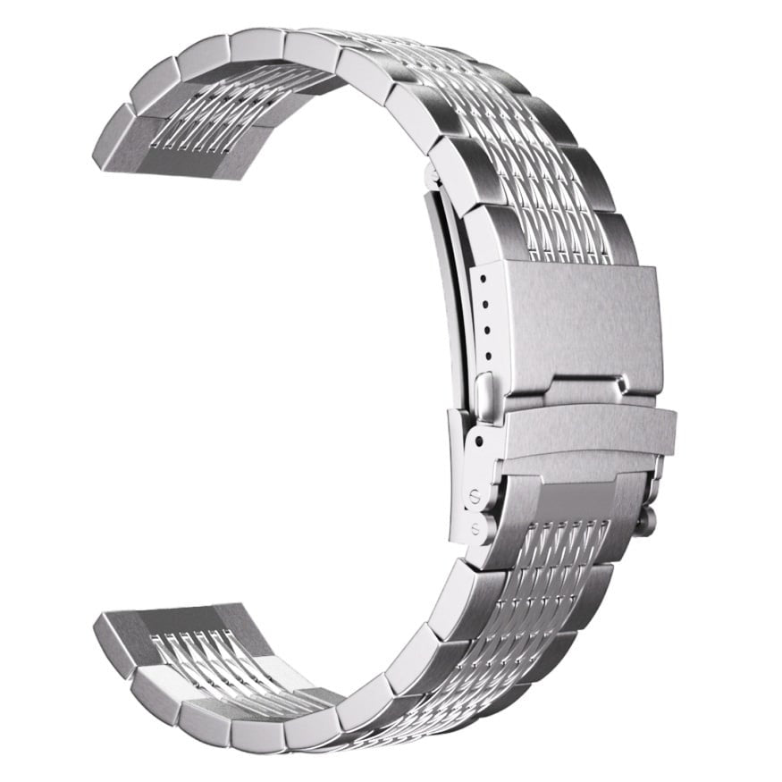 Luxe stalen schakel horlogebandje - 20mm - Zilver