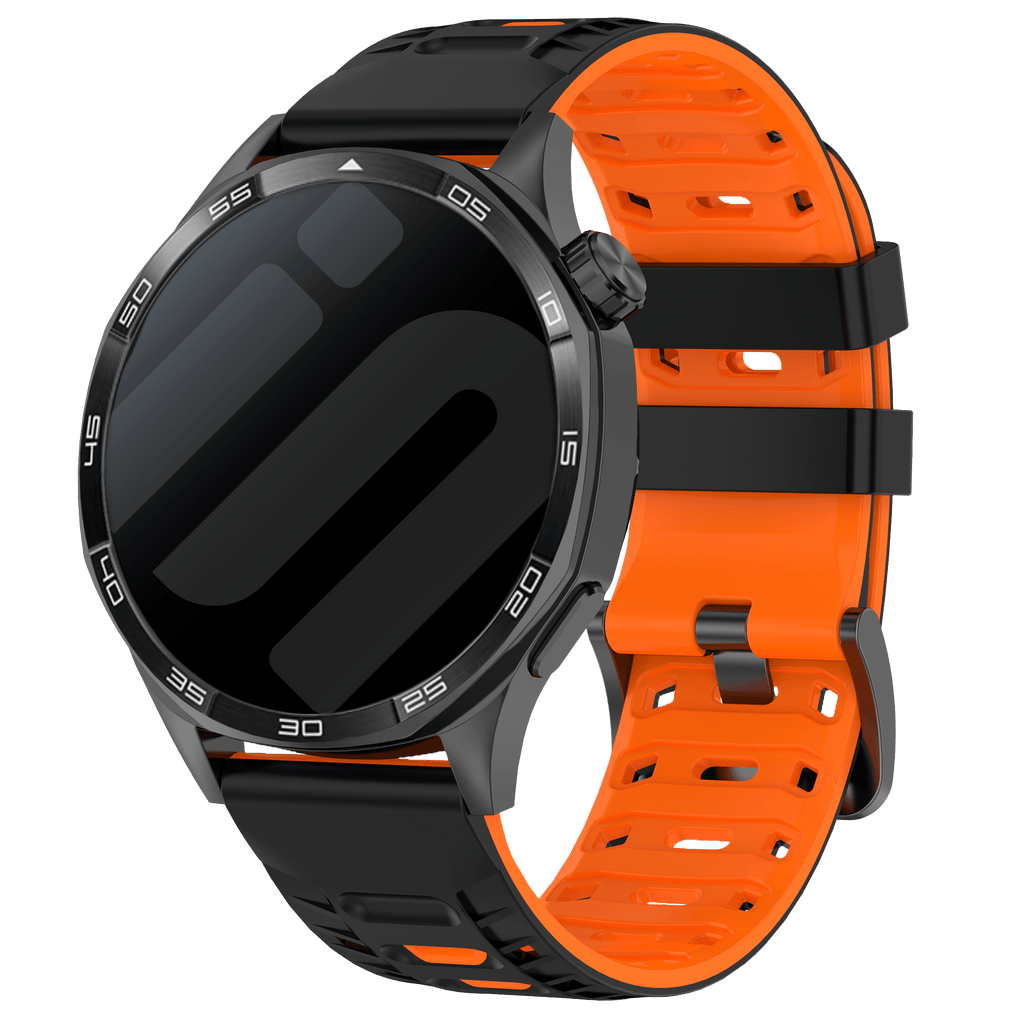 Mecha Sport horlogebandje - 22mm - Zwart/oranje