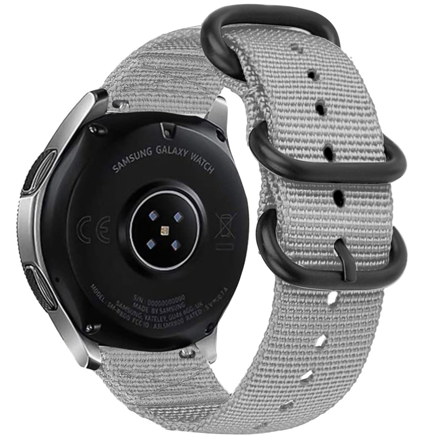 Nylon gesp horlogebandje - 20mm - Grijs