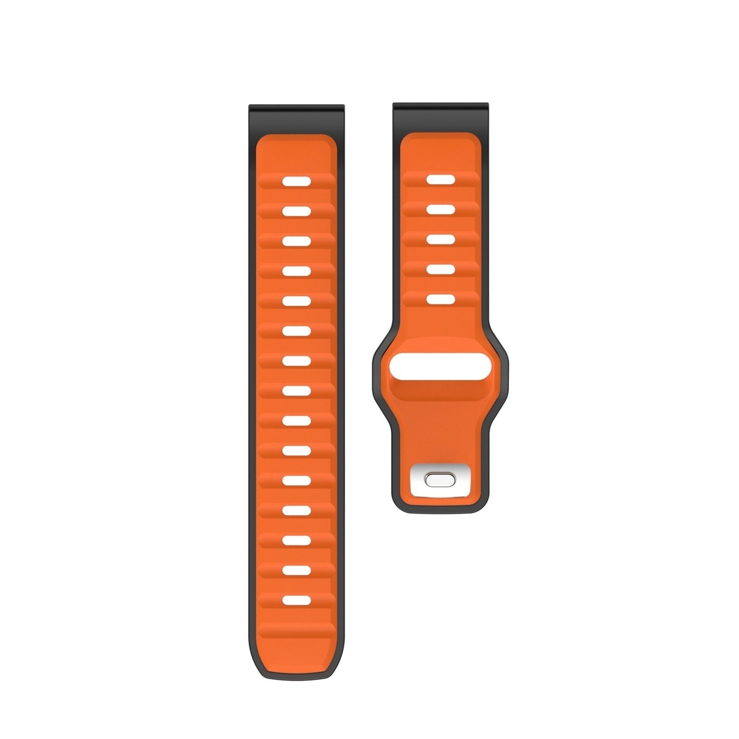 Outdoor duo siliconen horlogebandje - 20mm - Oranje/zwart