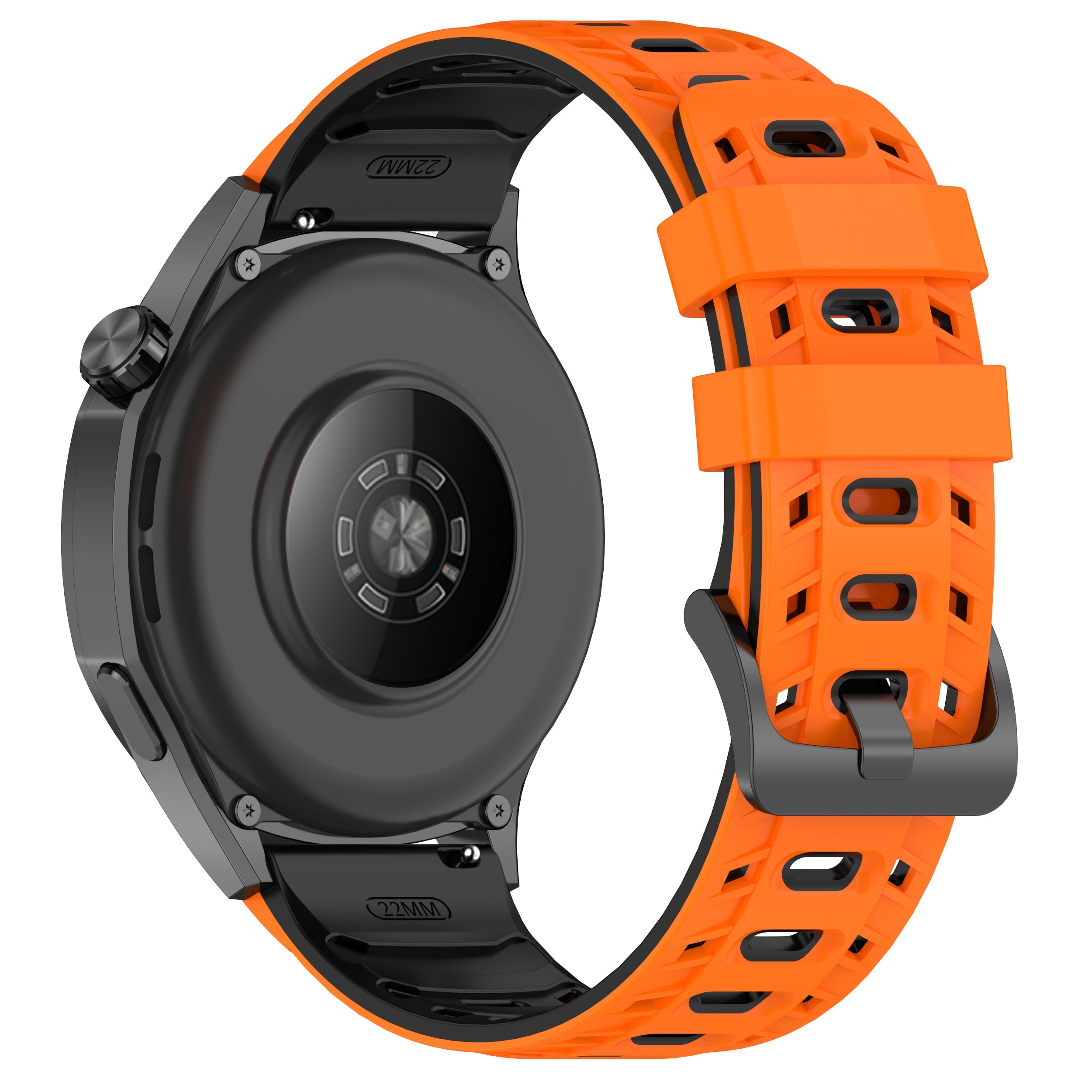 Mecha Sport horlogebandje - 22mm - Oranje/zwart