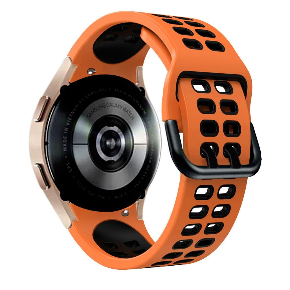 Sport Square horlogebandje - 20mm - Oranje/zwart