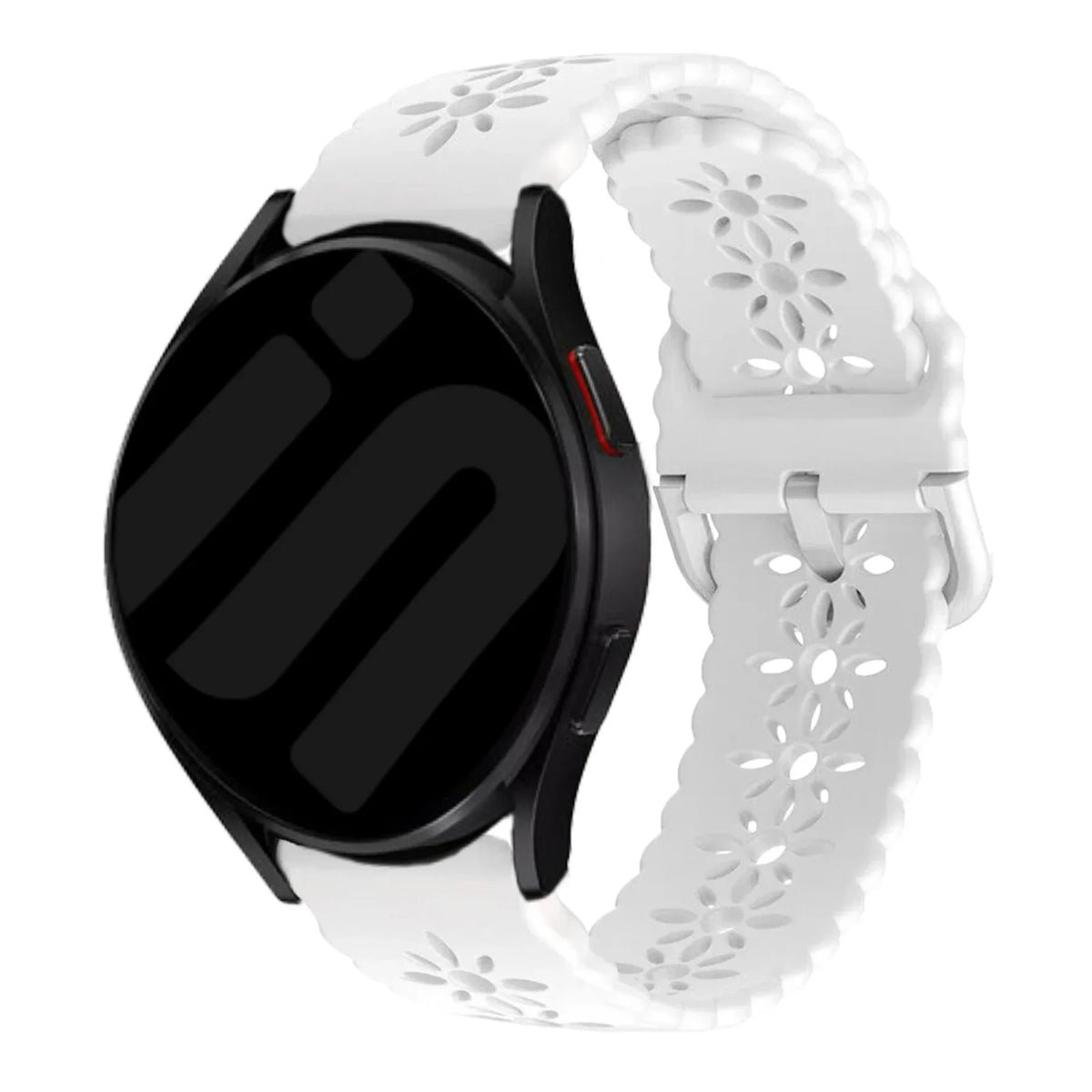 Siliconen met Patroon horlogebandje - 20mm - Wit
