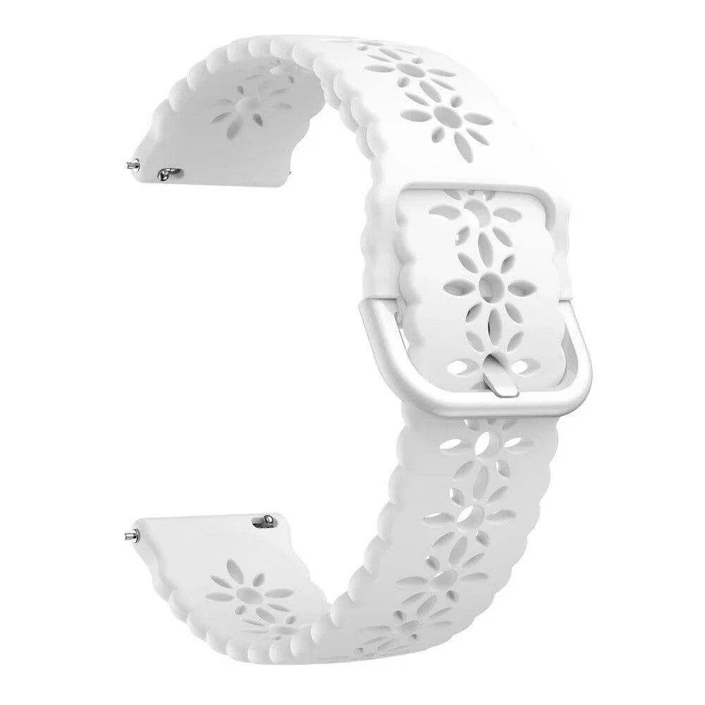 Siliconen met Patroon horlogebandje - 20mm - Wit