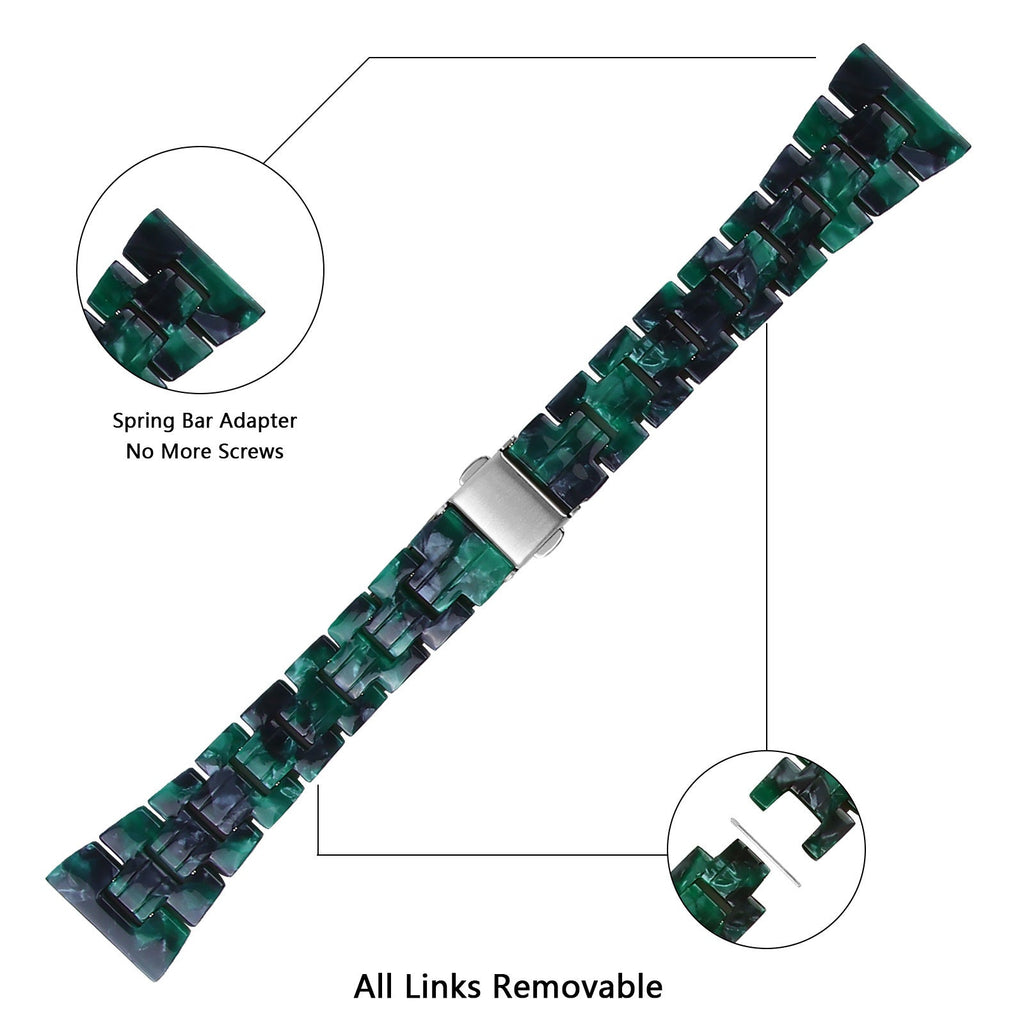 Resin horlogebandje - 20mm - Groen