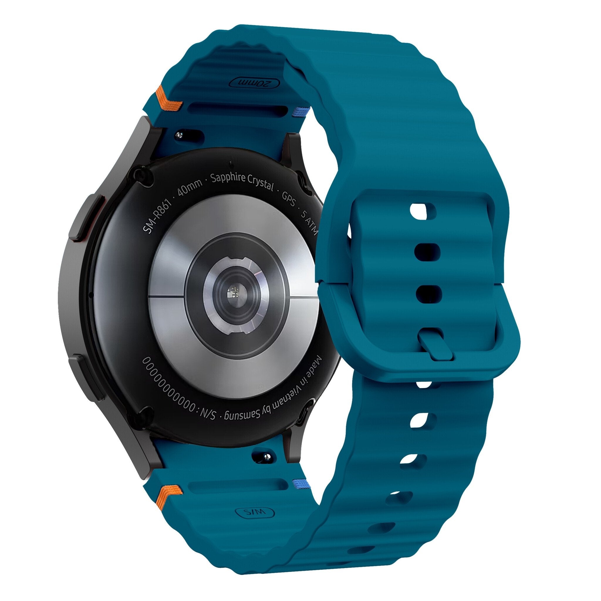 Wave horlogebandje - 20mm - Groenblauw