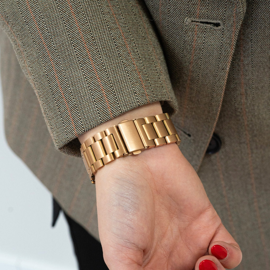 One Push Stalen horlogebandje - 20mm - Rosé goud