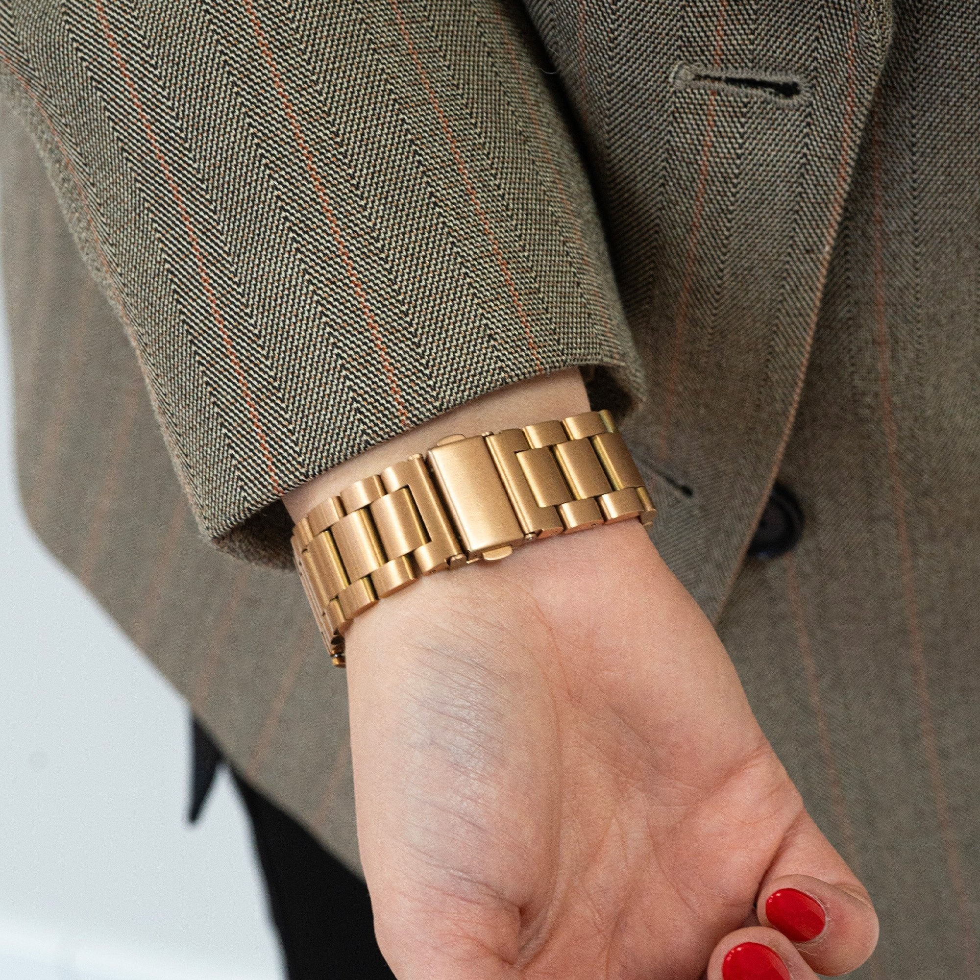 One Push Stalen horlogebandje - 20mm - Rosé goud