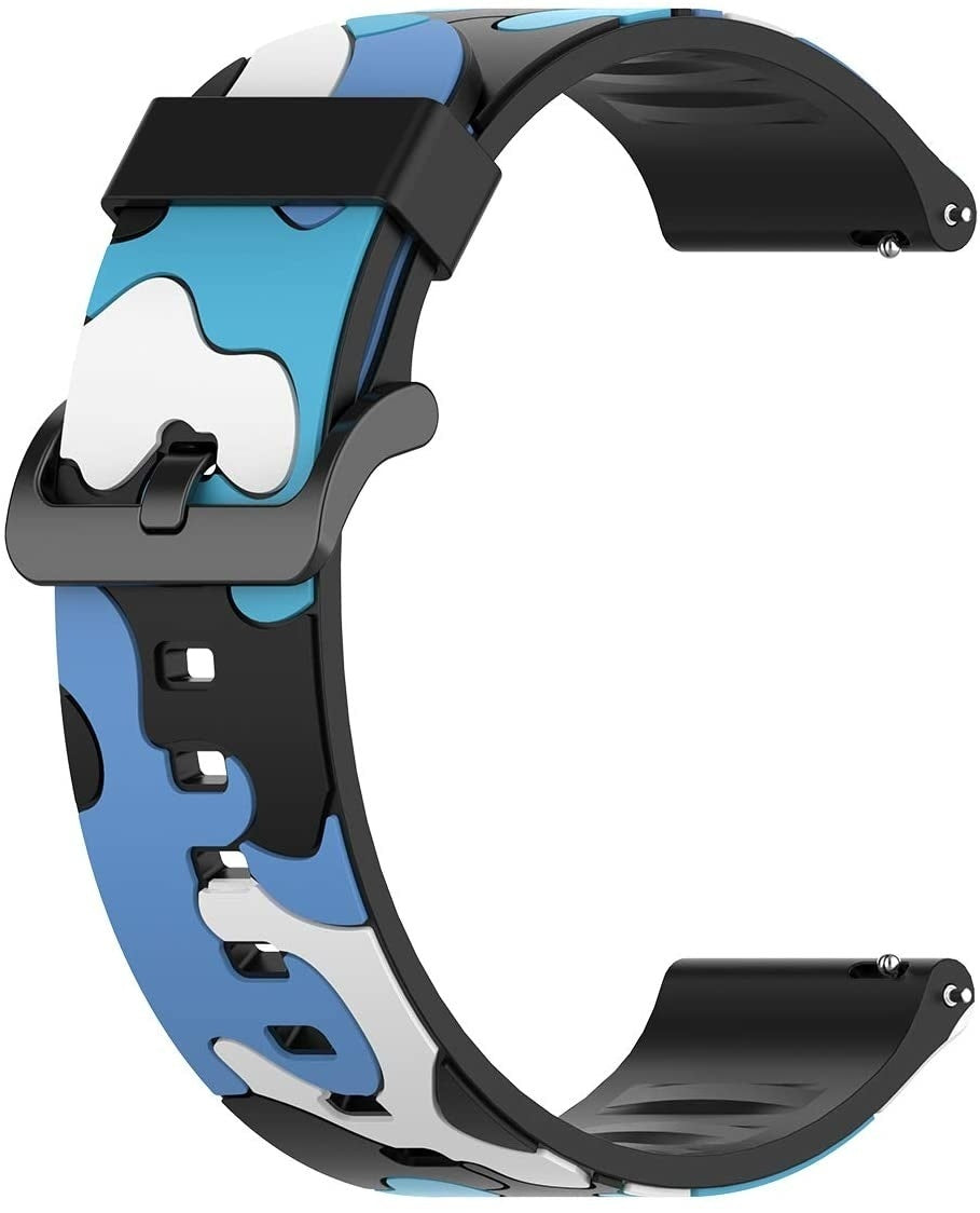 Camouflage horlogebandje - 20mm - Blauw