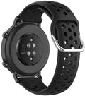 Siliconen met gaatjes horlogebandje - 20mm - Zwart