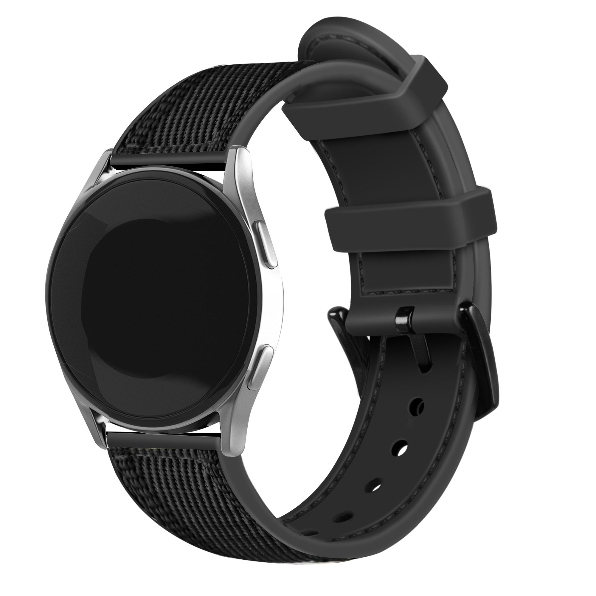 Nylon hybrid horlogebandje - 20mm - Zwart