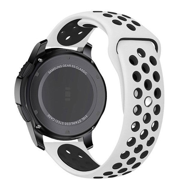 Sport horlogebandje - 20mm - Wit/zwart
