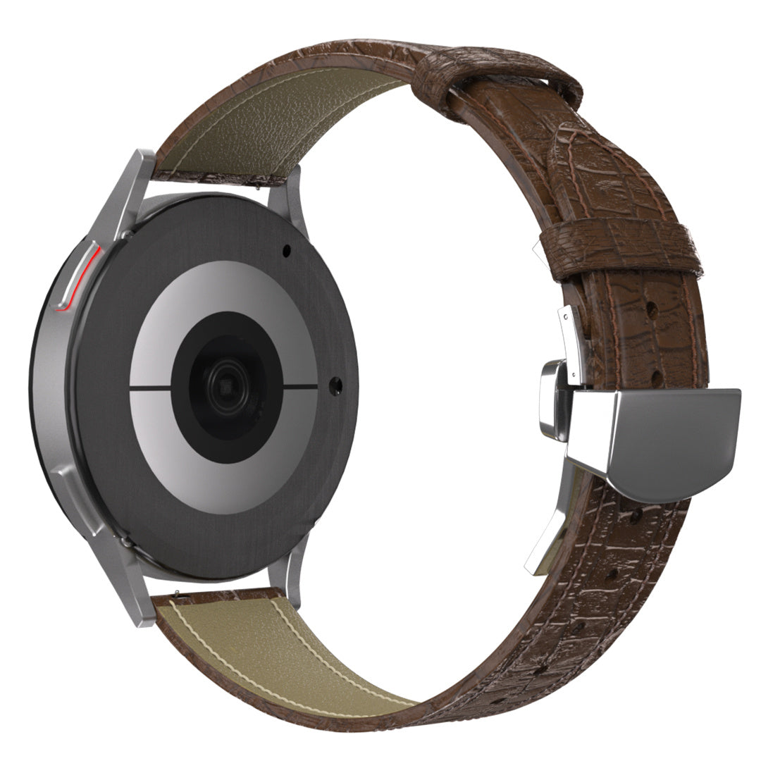 Luxe Leren horlogebandje - 20mm - Donkerbruin