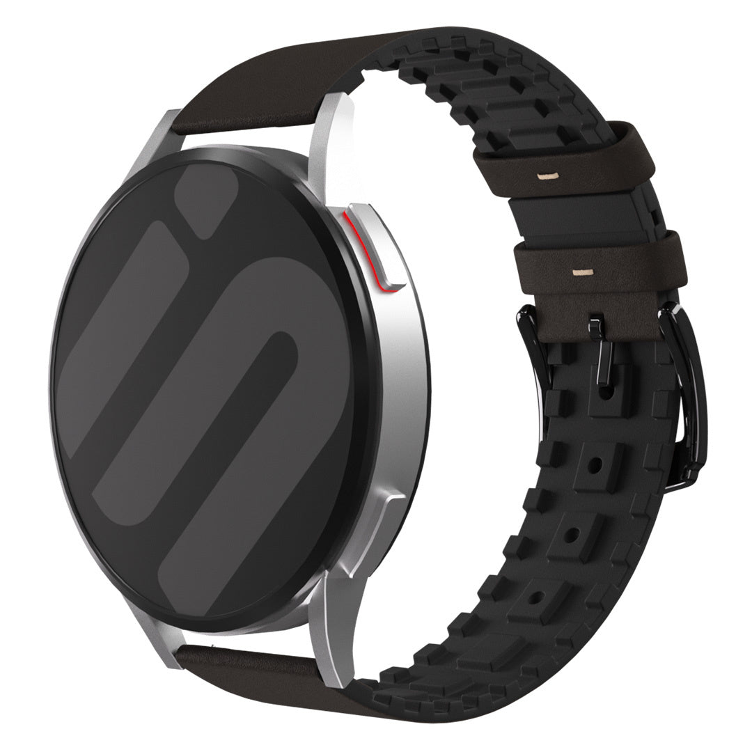Siliconen Leren horlogebandje - 20mm - Bruin