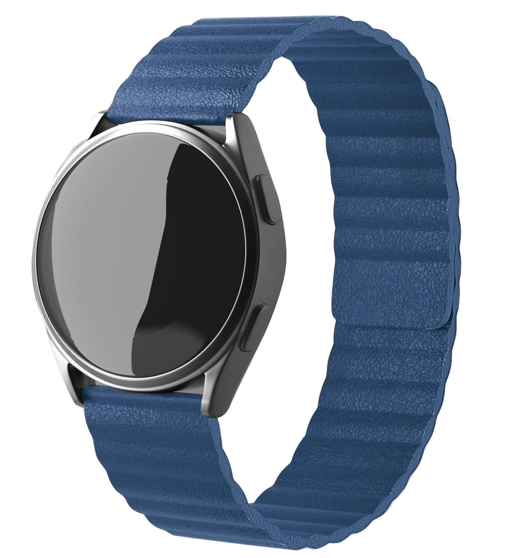 Leren Loop horlogebandje - 20mm - Donkerblauw