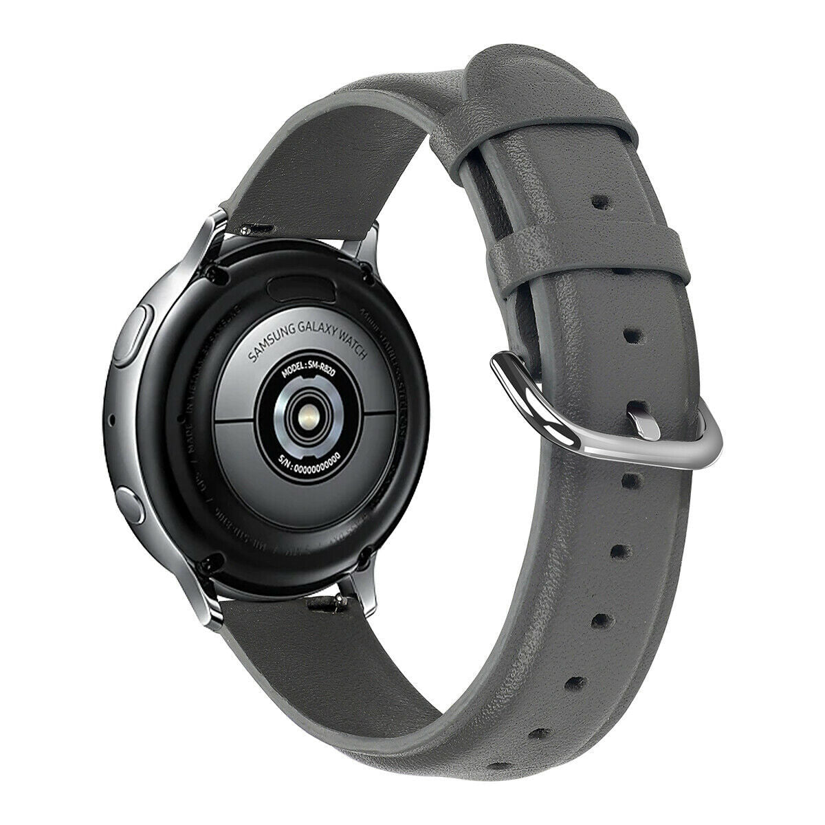 Leren horlogebandje - 20mm - Donkergrijs