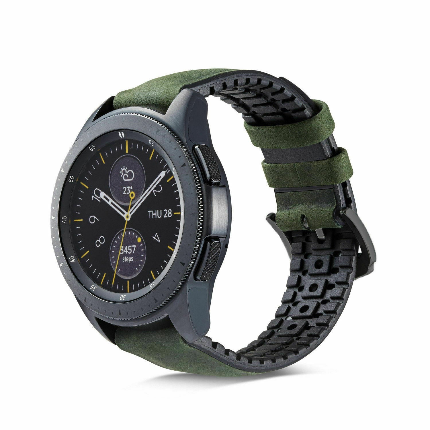 Siliconen Leren horlogebandje - 20mm - Groen