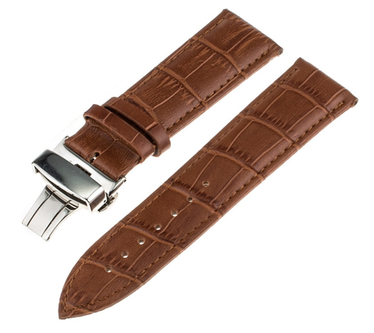 Luxe Leren horlogebandje - 20mm - Bruin