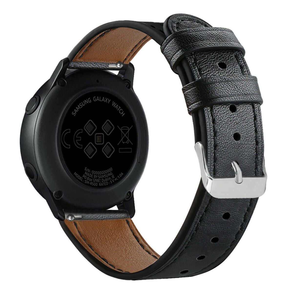 Modern Leren horlogebandje - 20mm - Zwart