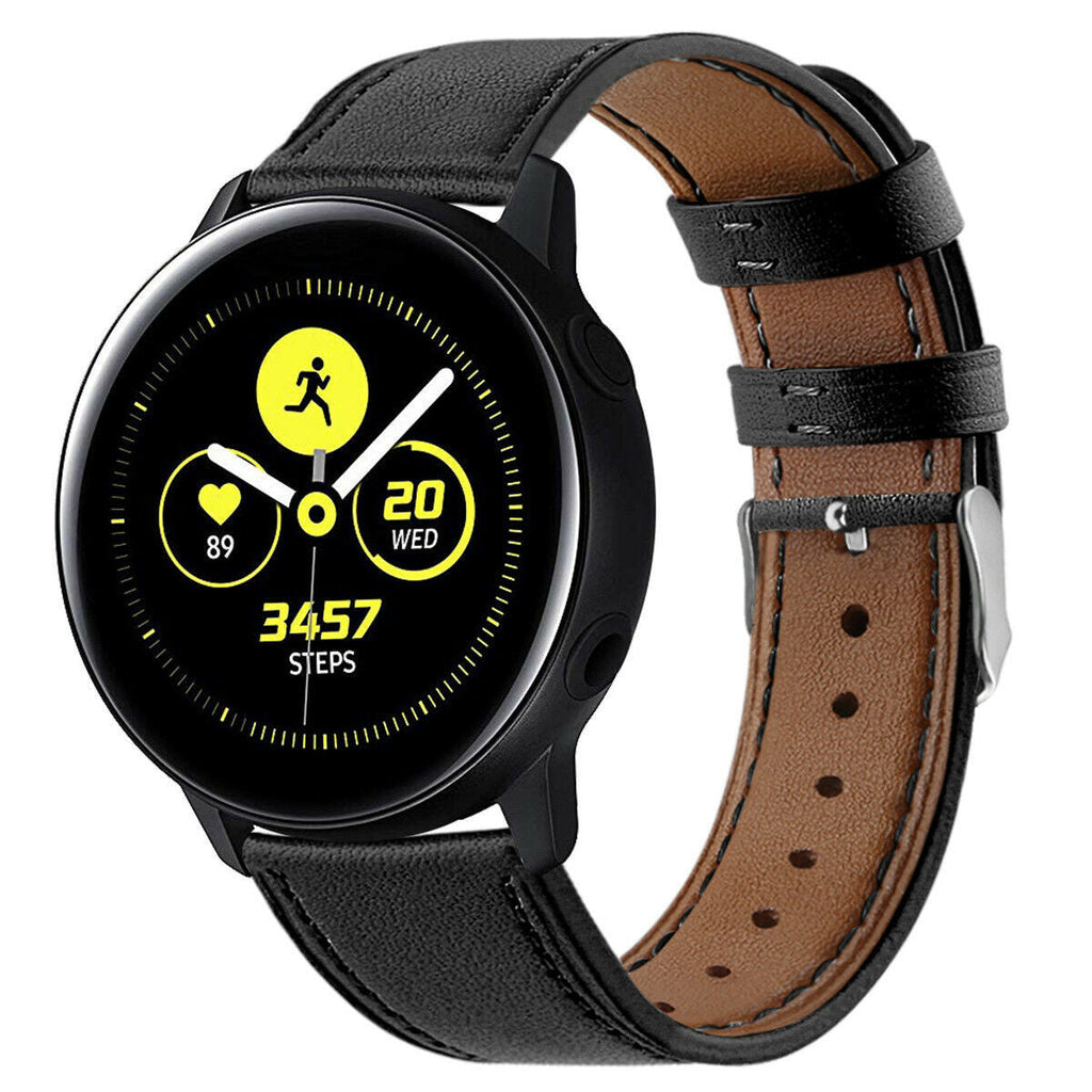 Modern Leren horlogebandje - 20mm - Zwart