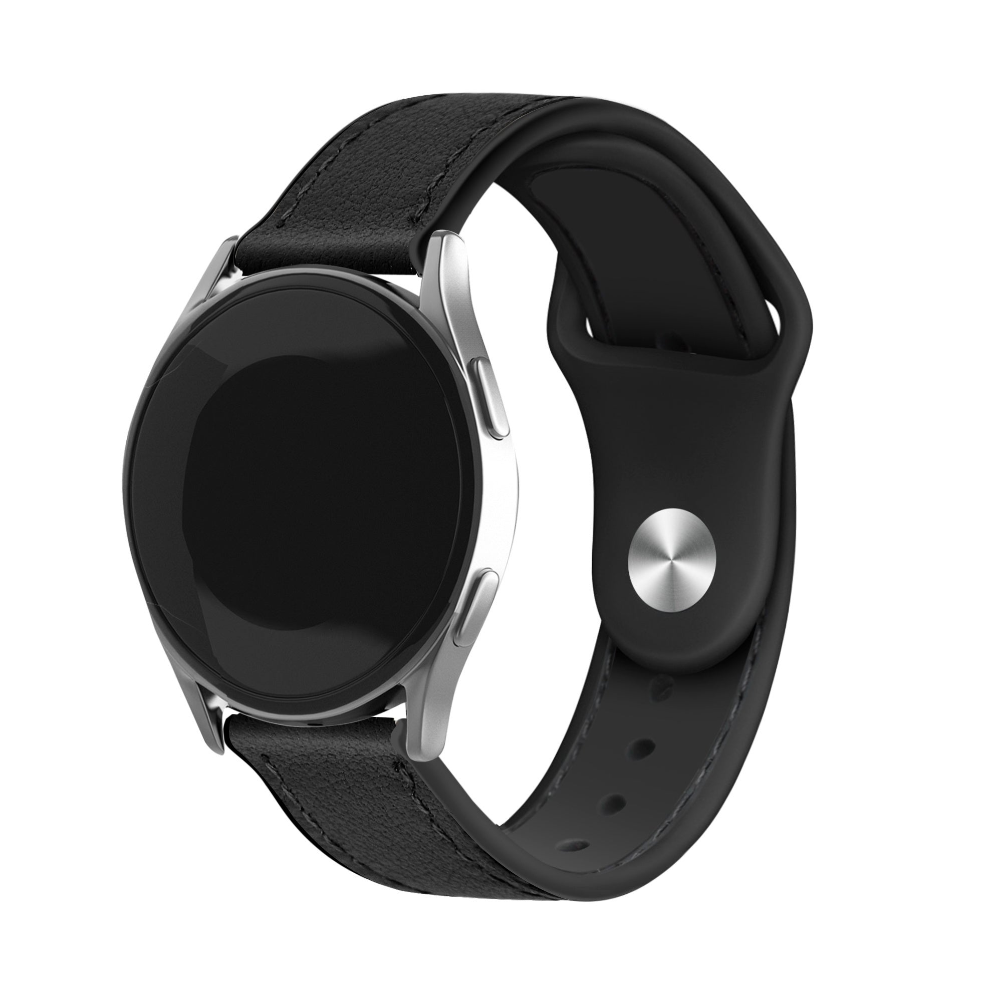Leren Hybrid horlogebandje - 20mm - Zwart