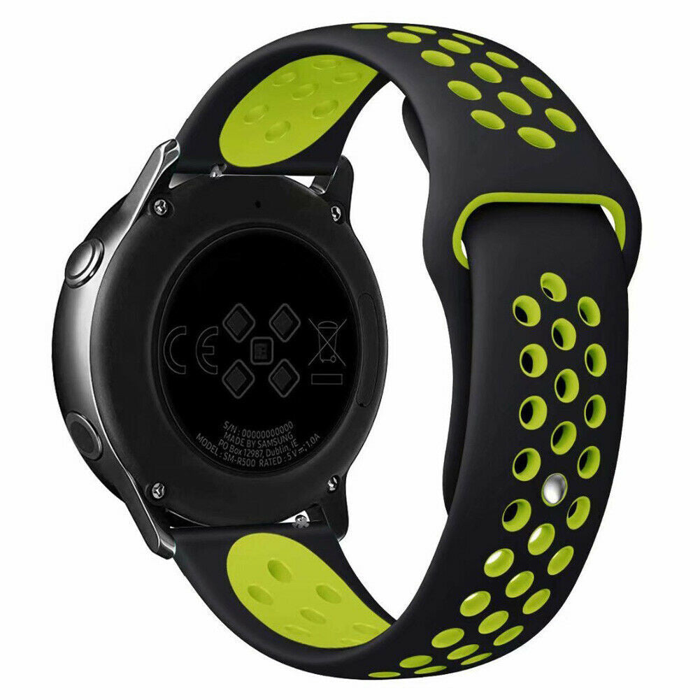 Sport horlogebandje - 20mm - Zwart/geel