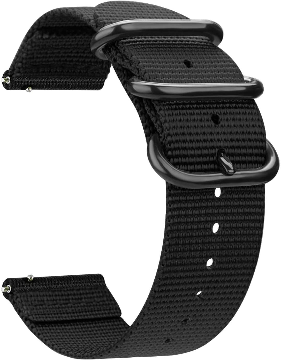 Nylon gesp horlogebandje - 20mm - Zwart