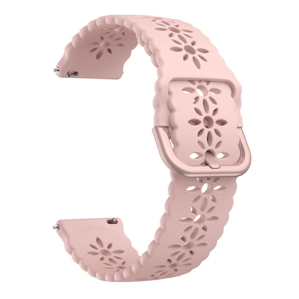 Siliconen met Patroon horlogebandje - 20mm - Roze