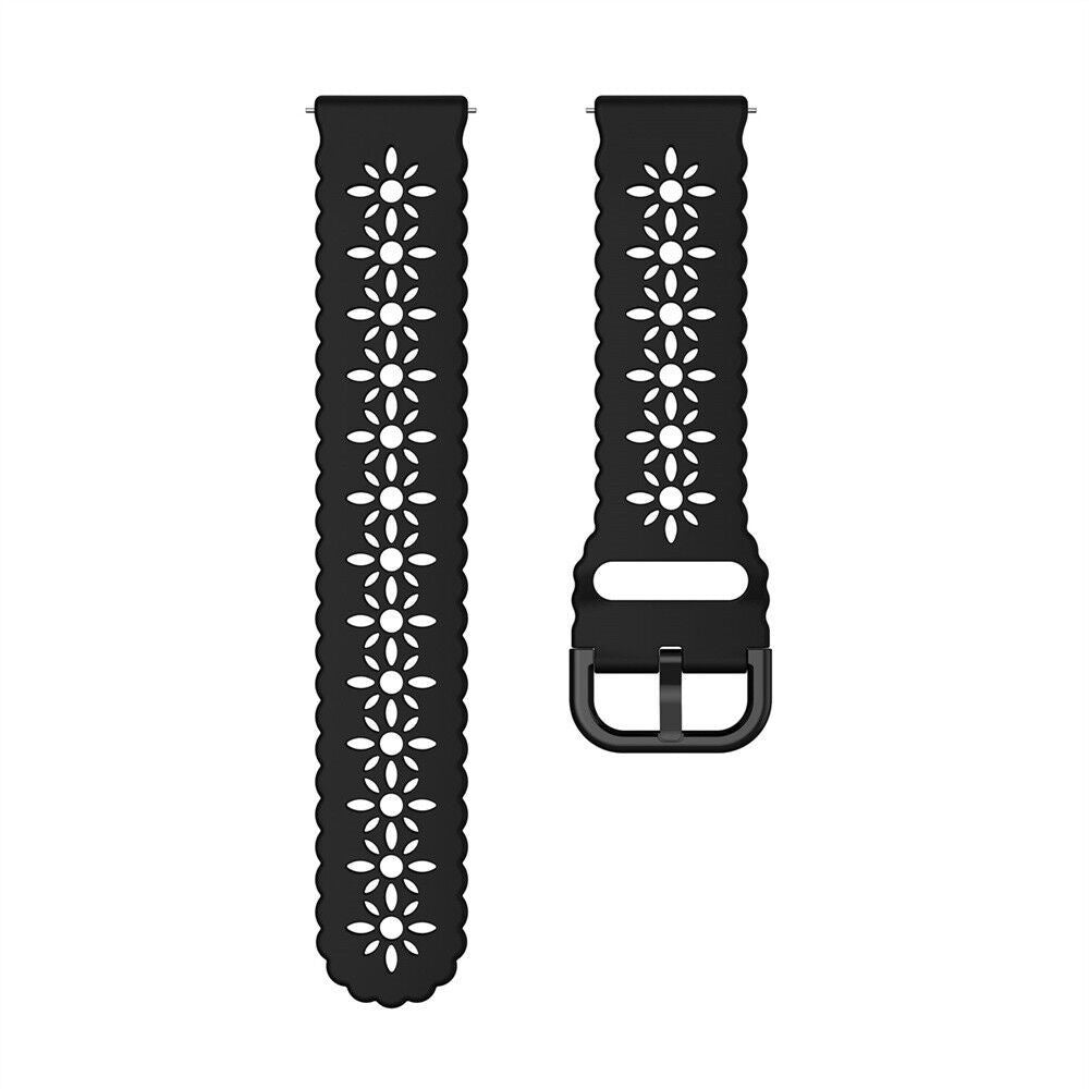 Siliconen met Patroon horlogebandje - 20mm - Zwart