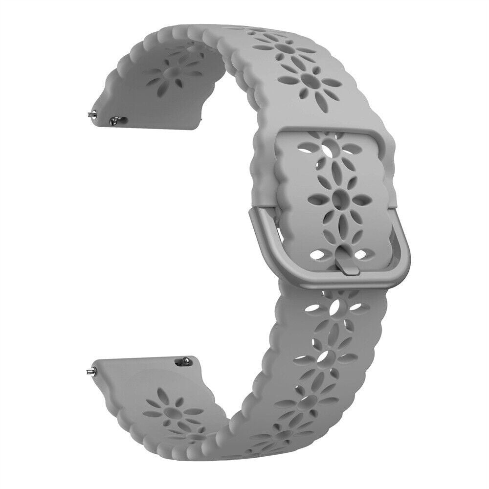 Siliconen met Patroon horlogebandje - 20mm - Grijs