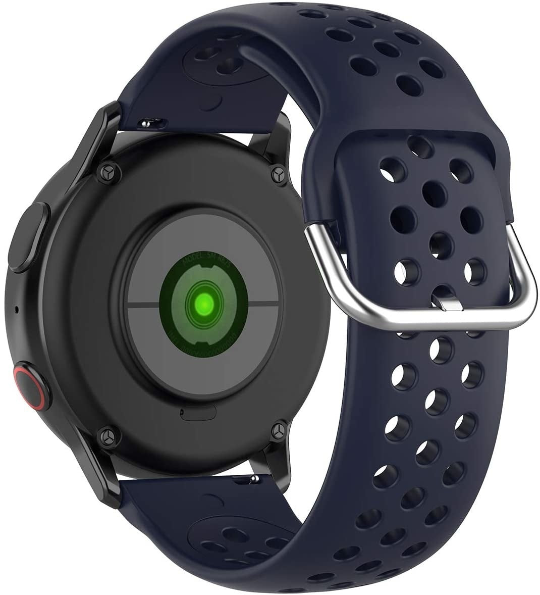 Siliconen met gaatjes horlogebandje - 20mm - Donkerblauw