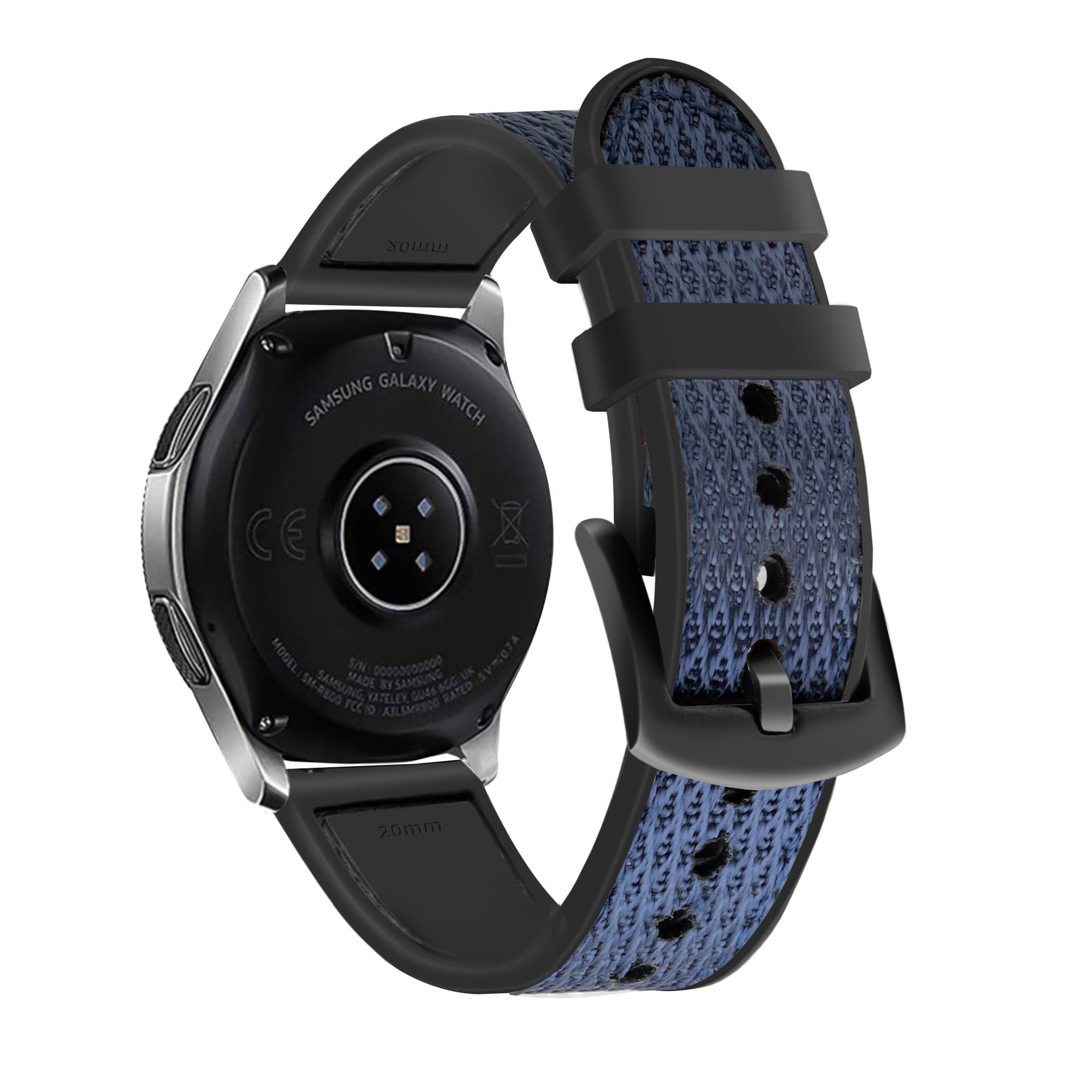 Nylon hybrid horlogebandje - 20mm - Blauw
