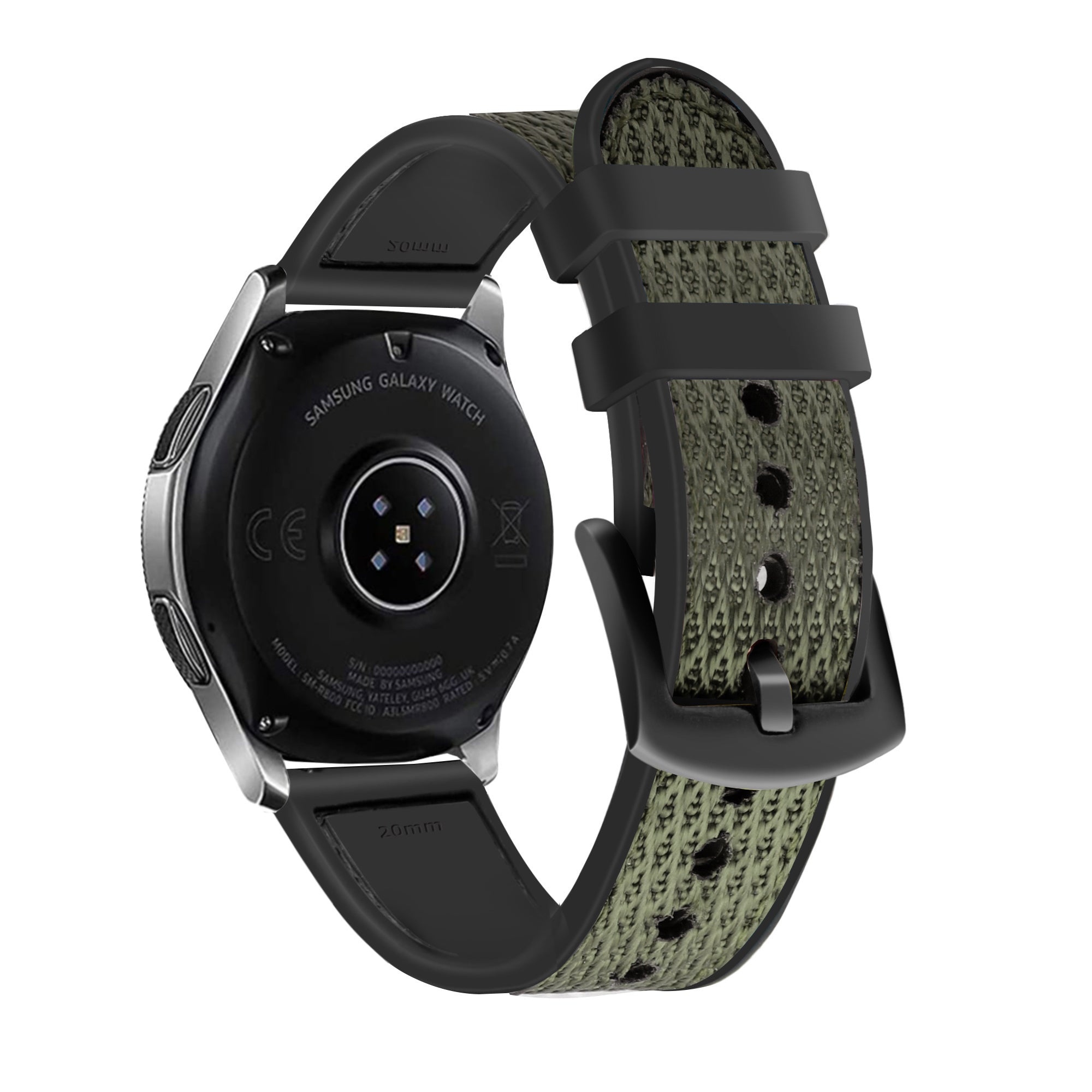 Nylon hybrid horlogebandje - 20mm - Groen