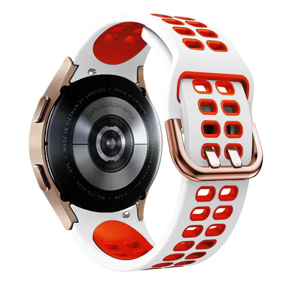 Sport Square horlogebandje - 20mm - Wit/rood