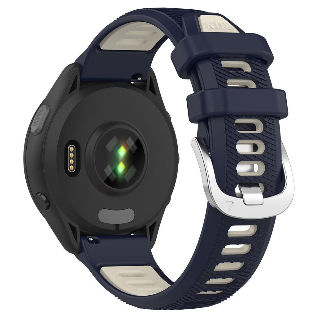 Sport Gesp horlogebandje - 22mm - Donkerblauw/beige