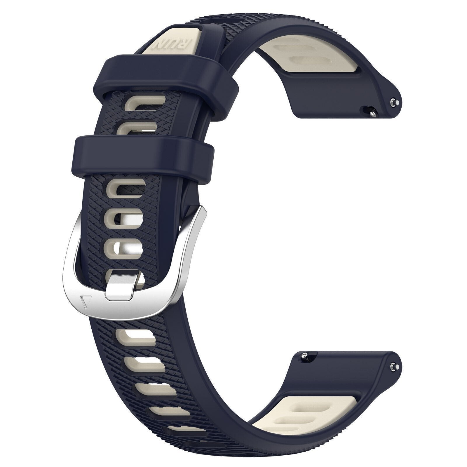 Sport Gesp horlogebandje - 22mm - Donkerblauw/beige