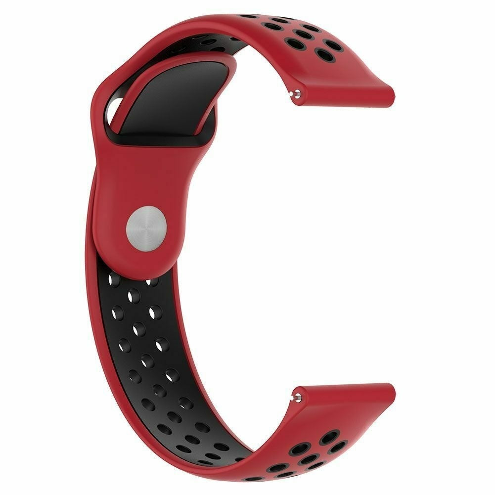 Sport horlogebandje - 20mm - Rood/zwart